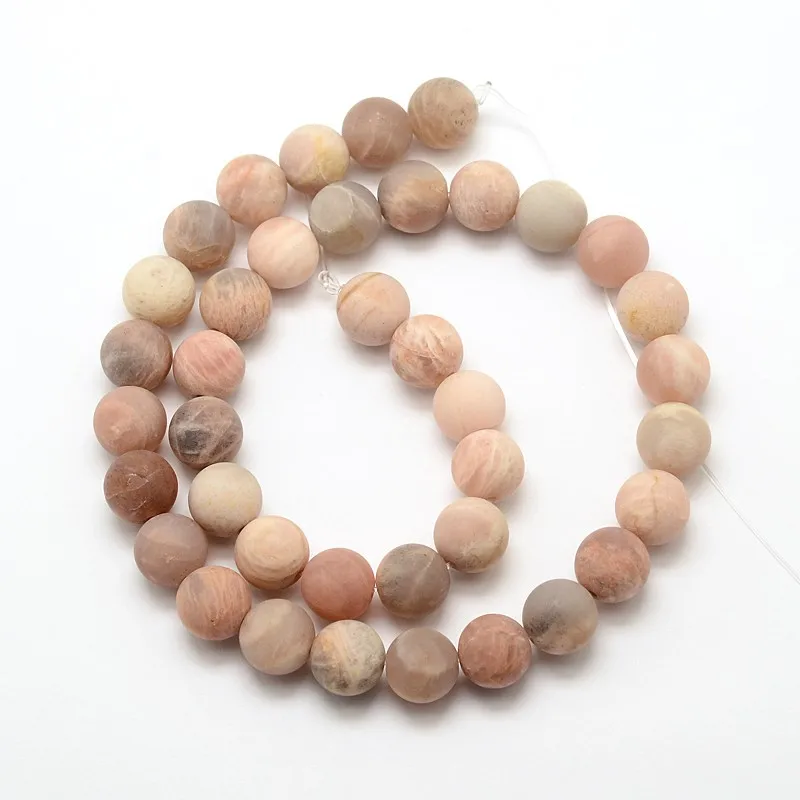 

PandaHall 8mm Natural Sunstone Frosted Round Gemstone Bead