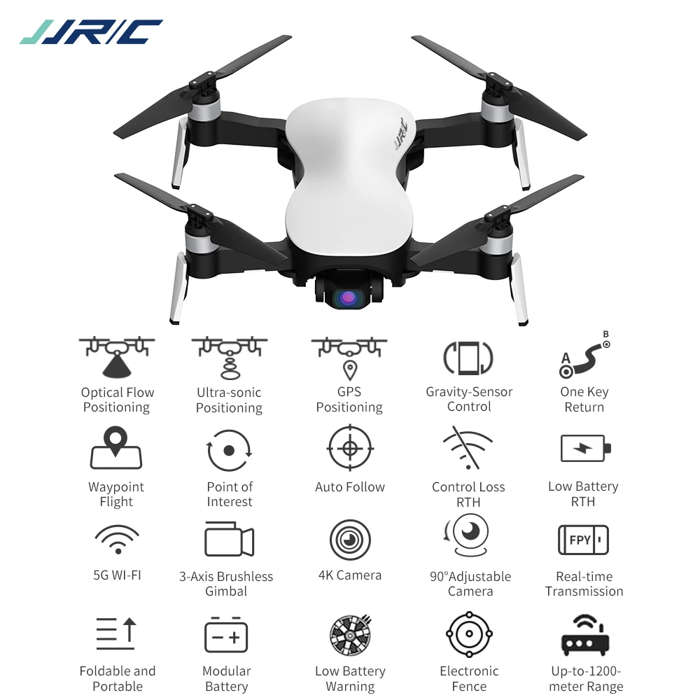 

New Model JJRC X12 Quadcopter Drone with 5G 1080P Camera HD Optical Flow Stabilizing Gimbal