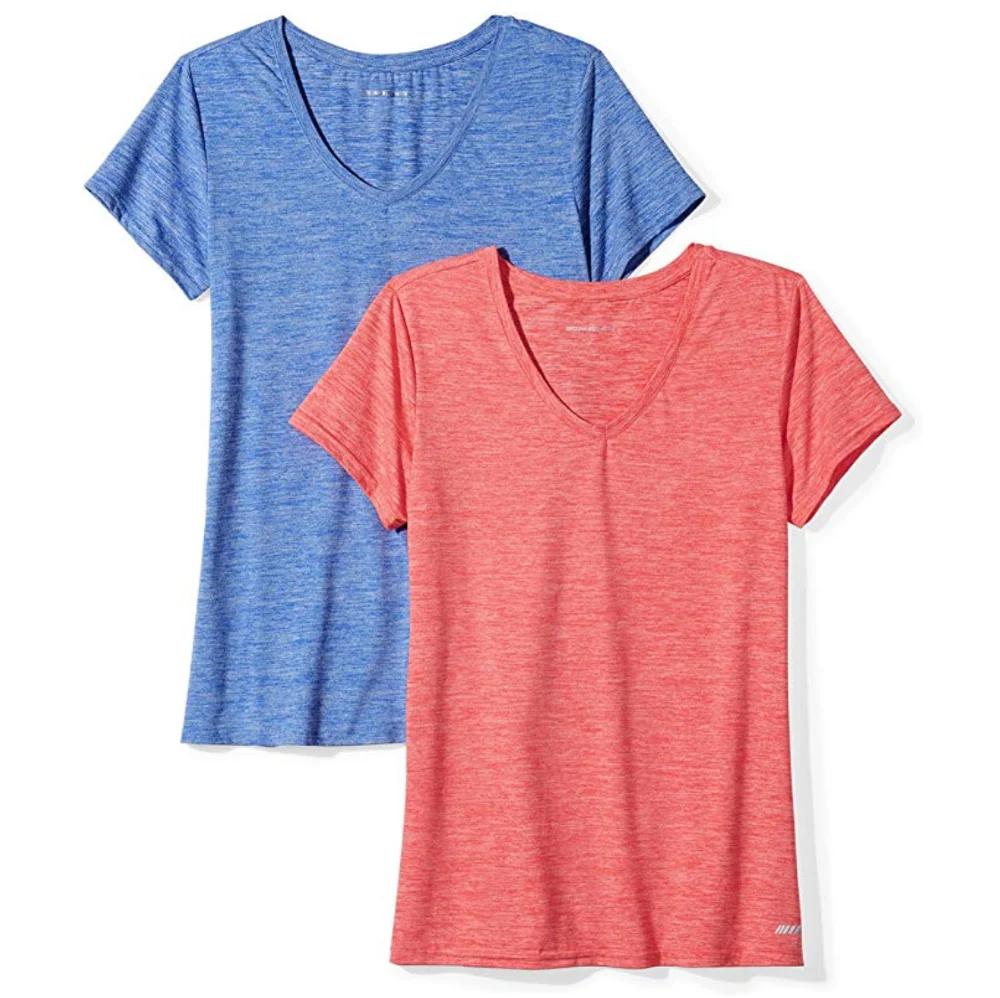 2023 Custom V Neck Blank Plain Women's T Shirt 100 Cotton Lady Tshirt