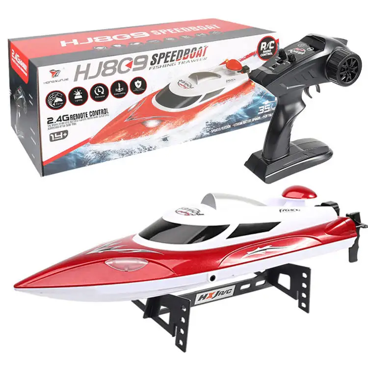 

Tiktok Hot HJ809 Remote Control Fishing Boats Racing High Race Ship Fast Radio Self-righting Water Rc Speed Boat Pool Toy