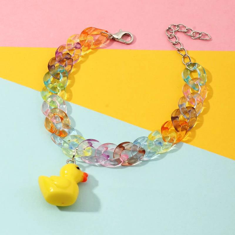 

Wholesale Fashion Cartoon Yellow Duck Rubber Bracelet Charms Rubber Bracelet Charms For Girls, Colourful