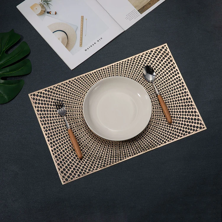 

Luxurious Square gold pvc tablemat, Gold / silver