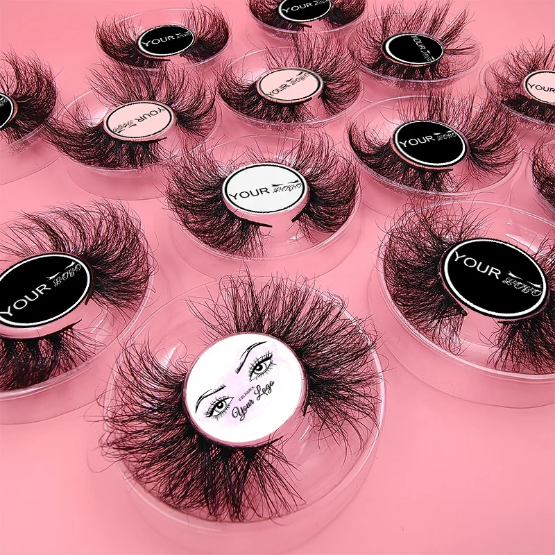 

Wholesale Handmade Cruelty Free 25 mm Crisscross Sexy long thick mink lashes 5D Full Strip Fluffy Dramatic Mink Eyelashes Vendor