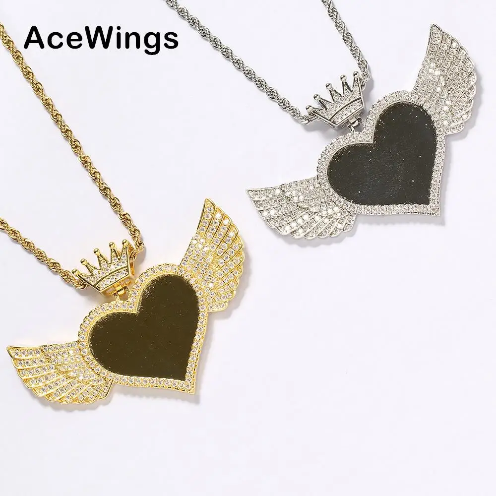 PP03  Photo Pendant Brass Setting CZ Hip Hop Necklace Iced Out Jewelry