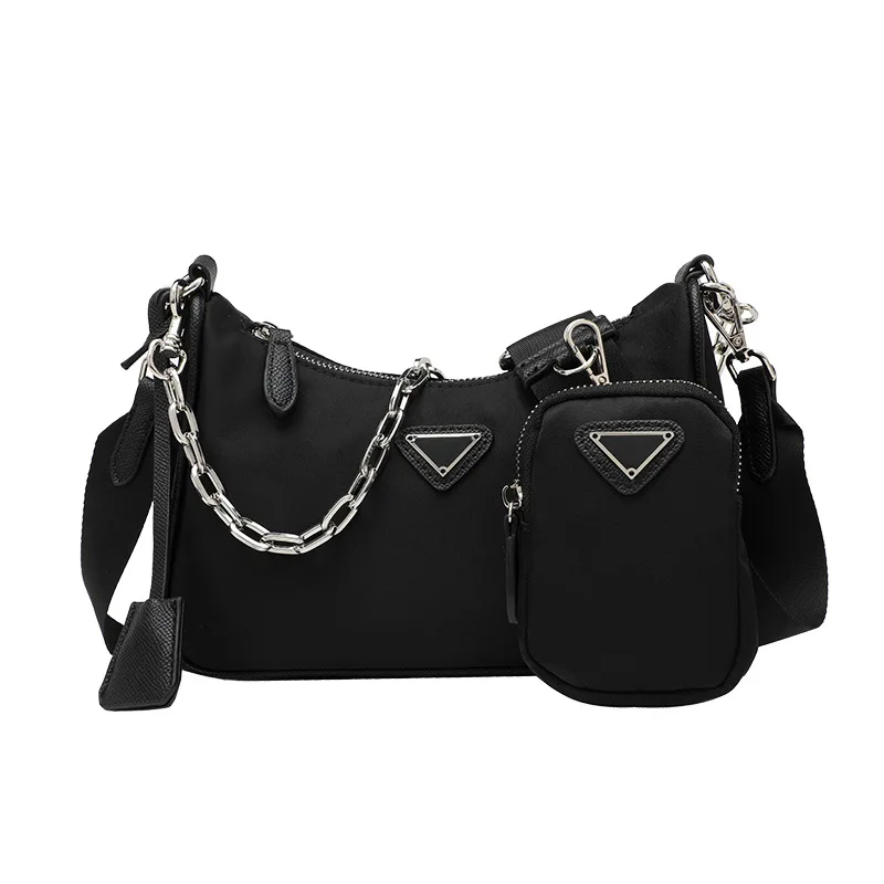 

Wholesale Small Half Moon Chain Shoulder Mini Pocket Bag Attached A Mini Purse Women Handbag Set Genuine Leather, Choice