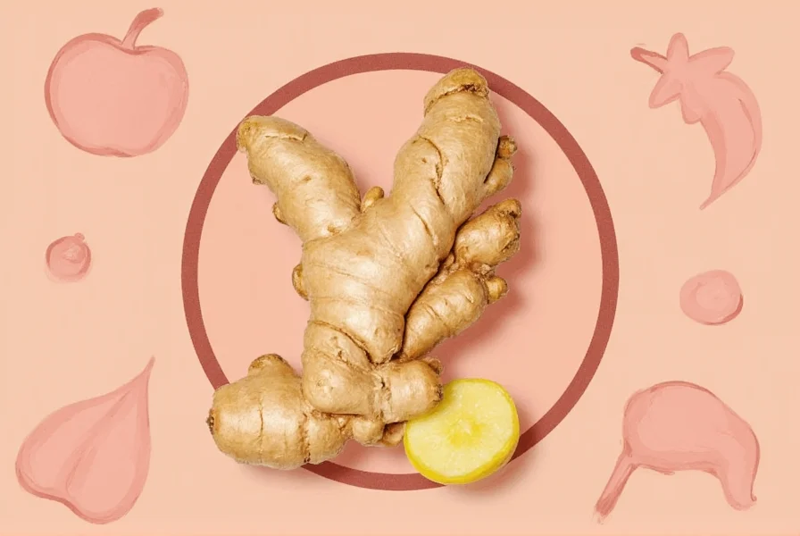 Various forms of ginger preparations including fresh root, capsules, tea bags, and crystallized ginger pieces arranged neatly