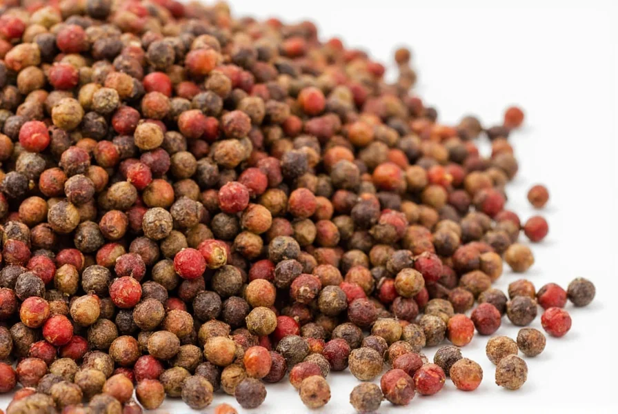 Close-up of Szechuan peppercorns next to common kitchen spice substitutes