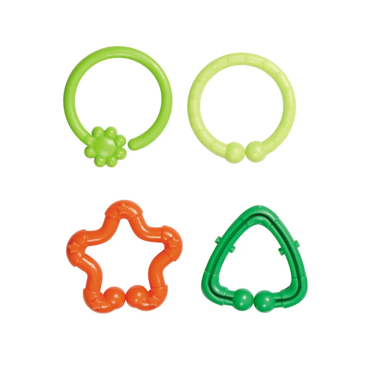 

Colorful Connecting Rings Toys Baby Teether Ring Links Toys for Hang in Pram or Playpen, Multi