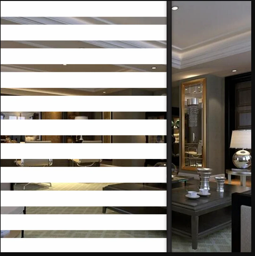 隐私窗膜条纹窗口玻璃膜无胶静电窗户贴纸会议室家庭办公室