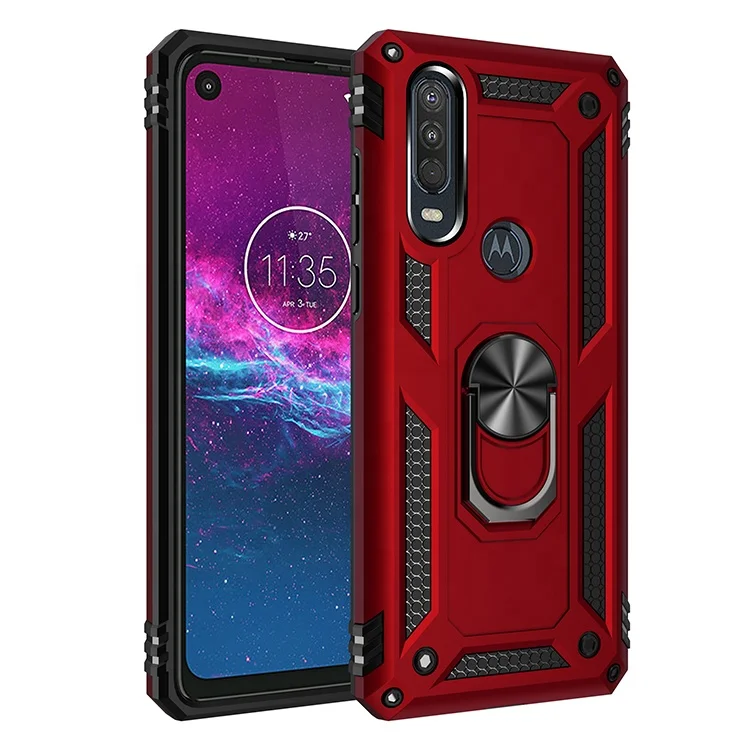 

Hot Sale Product Car Bracket Cell Phone Cover for Motorola One Action Rotating Flexible Mobile Phone Case for Moto One Action, Multi colors