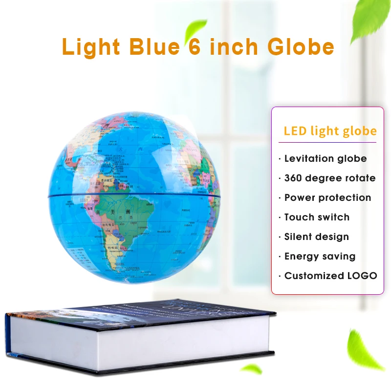 
Book item 6 inch magnetic levitation floating globe souvenir items sever souvenir gift promotional 