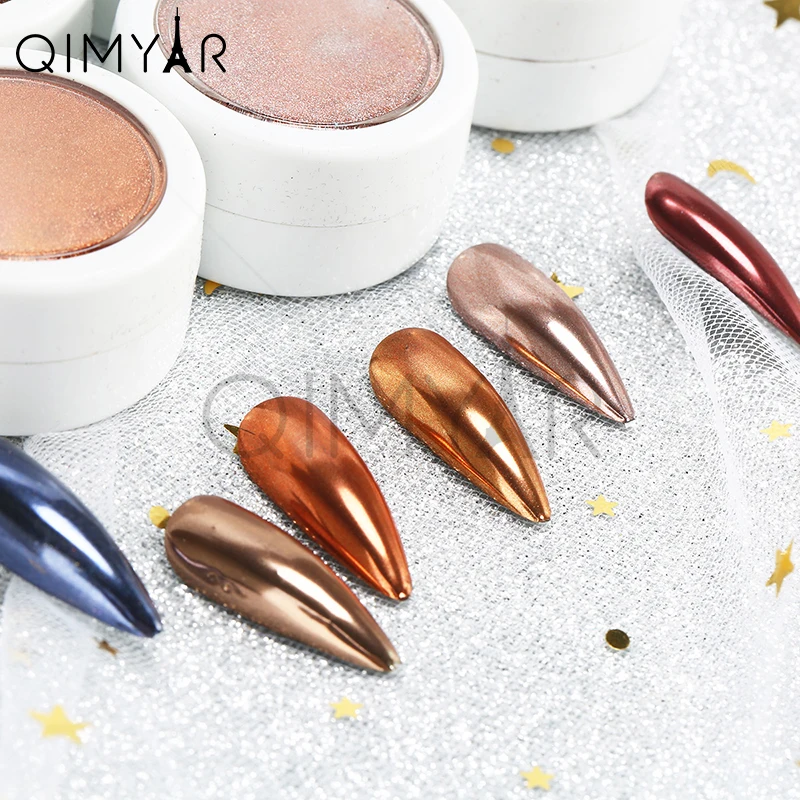 

Newest 6 colors chrome nail glitter mirror powder acrylic nails with dip powder nails