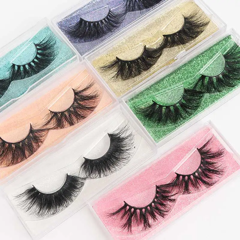 

3d faux mink lashes high quality silk eyelashes vendor with custom private label packaging box false eyelashes bulk, Black