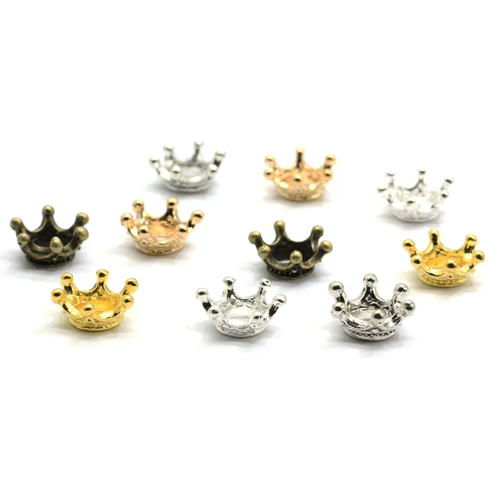 

Hot Sell Antique Bronze Metallic Color Crown Charms European Style Charm Metallic Earring Findings For Ring DIY
