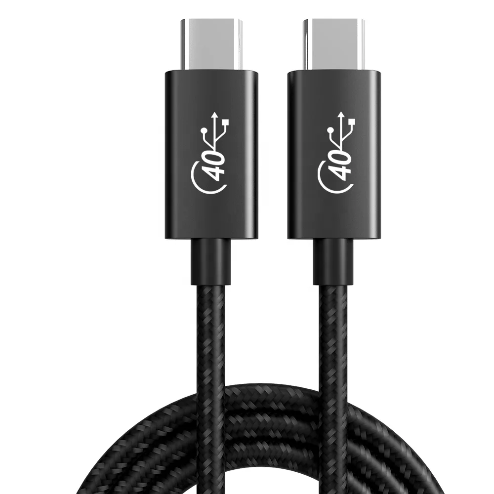

USB4 Cable 100W Fast Charging Cable 40Gbps USB C to USB C PD Data Cable Video Output Compatible with Thunderbolt 3 Kabel, Black/customized
