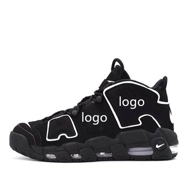 

American fashion trend black and white men's casual basketball shoes N Custom logo K More Uptempo Barley Green