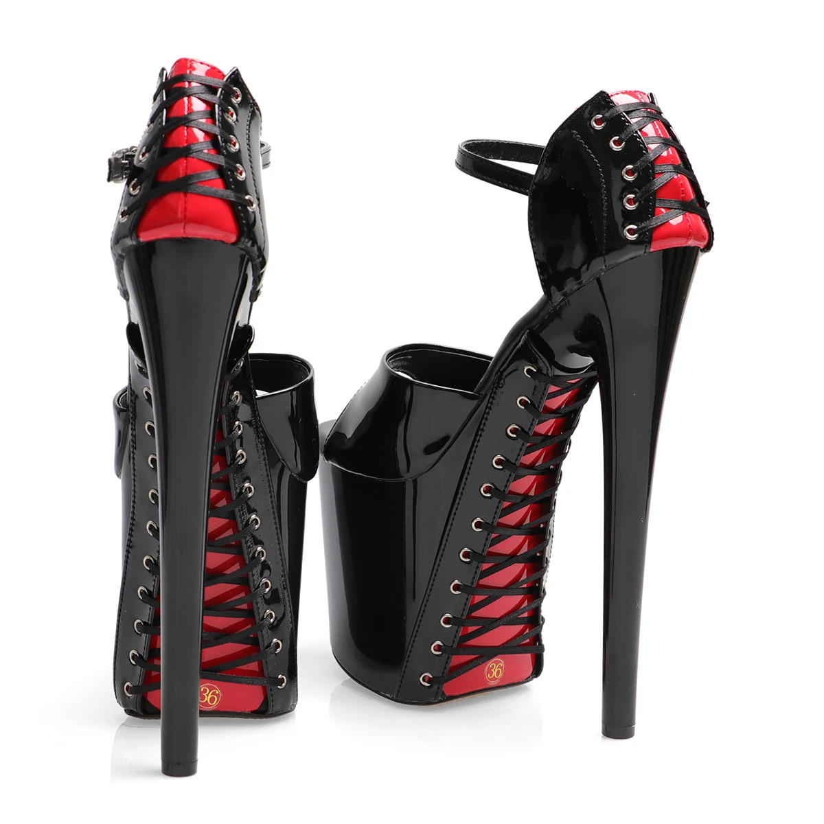 2021 New Black Platform Lace up Sexy Exotic Dancer Shoes Strip Dance Pole Dance 20 cm Fashionable High-heeled Sandals