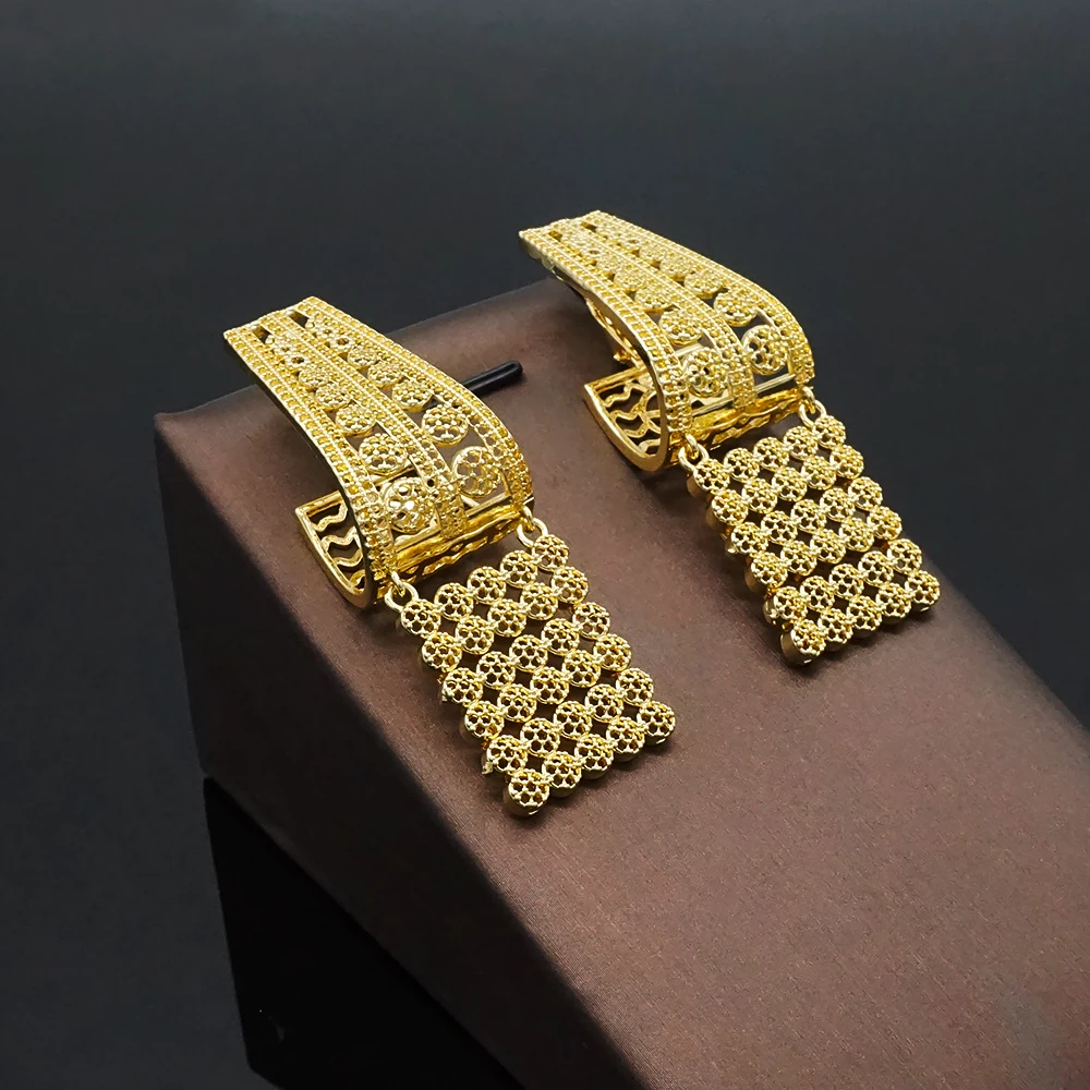 

cheap hoop earrings dubai 24k gold plated Jewelry fashion earrings for women E523, Picture shows