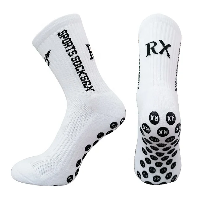 

RX Original Thin Socks Breathable Anti-Slip Particles Towel Heel Football Soccer Ball Socks