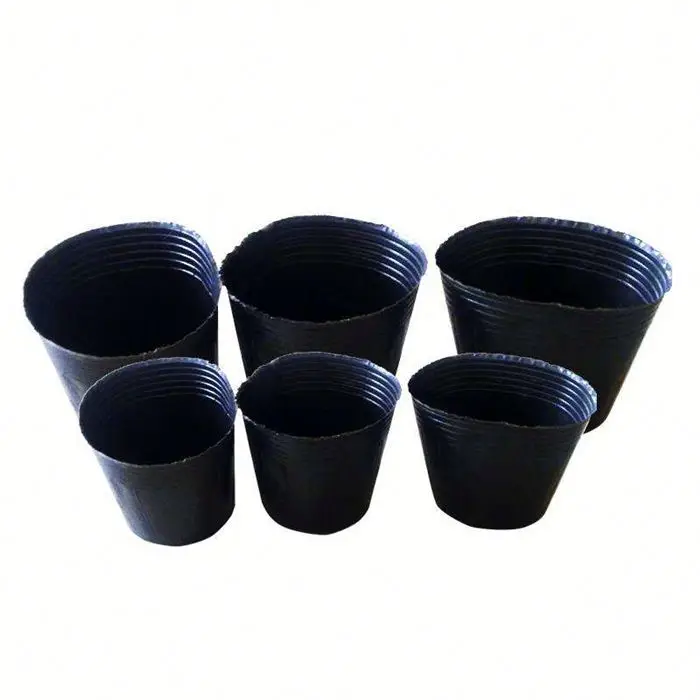 

100pcs Plastic Nursery Pot Plant Seedling Pouch Holder Raising Bag Nutrition Pots Garden Supplies DDP ready for sale, Black