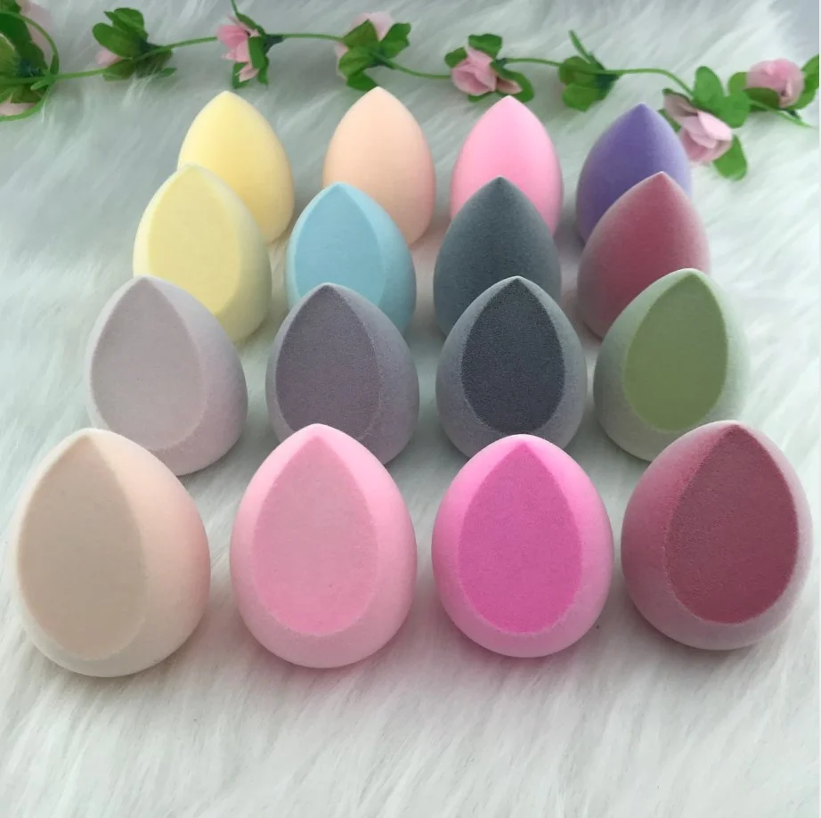 

2021 new arrivals beauty super soft latex free blue microfiber makeup sponge blender with empty beauty sponge packaging, Customized color