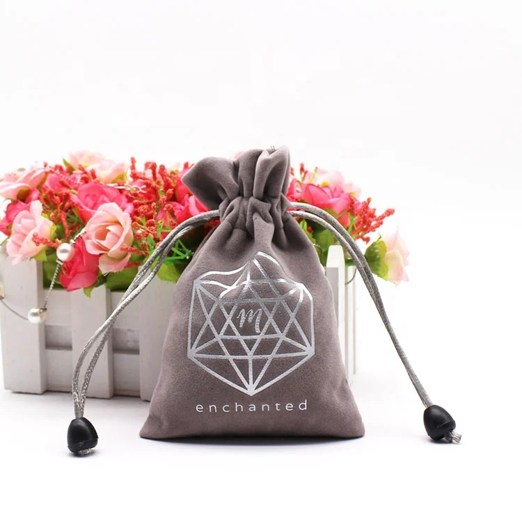 
New price promotion Silk Screen Printed Ladies custom cotton velvet jewelry pouch bags 