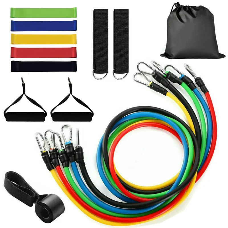 

durable 11pcs/set fitness resistance bands rubber elastic, Customized color