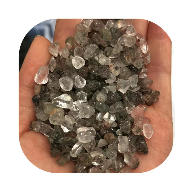 

Bulk wholesale 5-8mm crystal spiritual gravels natur green loose garden quartz crystal chips for sale