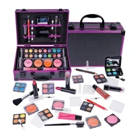 

Best Selling Silver Black Cartoon Printings Professional All In One Aluminum Cosmetics Makeup Sets