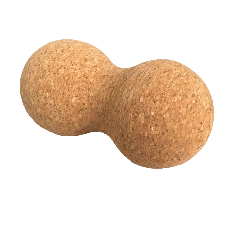 

Non-toxic Recycled Lacrosse Peanut Shape Cork Massage Ball for Yoga Pilates Exercise, Wooden color