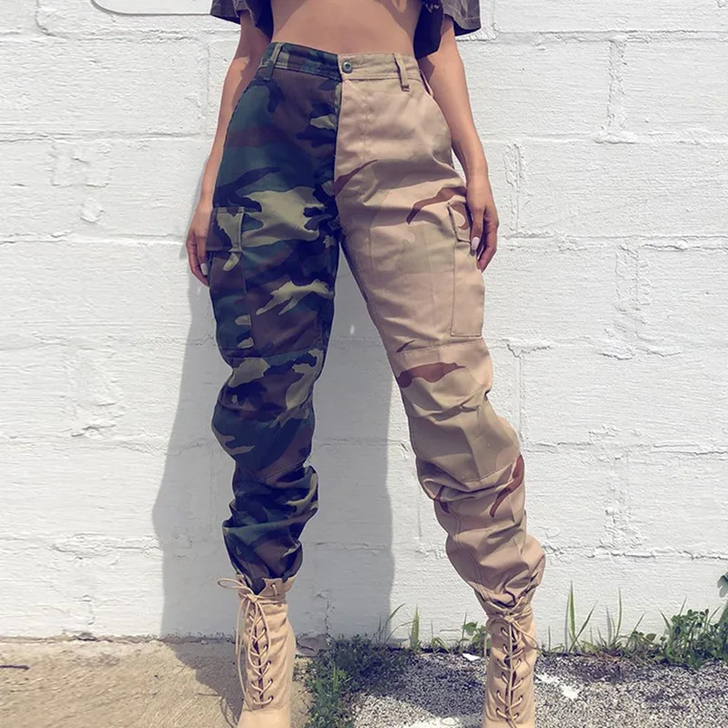 

HOT SALE Casual Ladies Overall Trouser Camouflage Printed Long Women Cargo Pants, Customized color