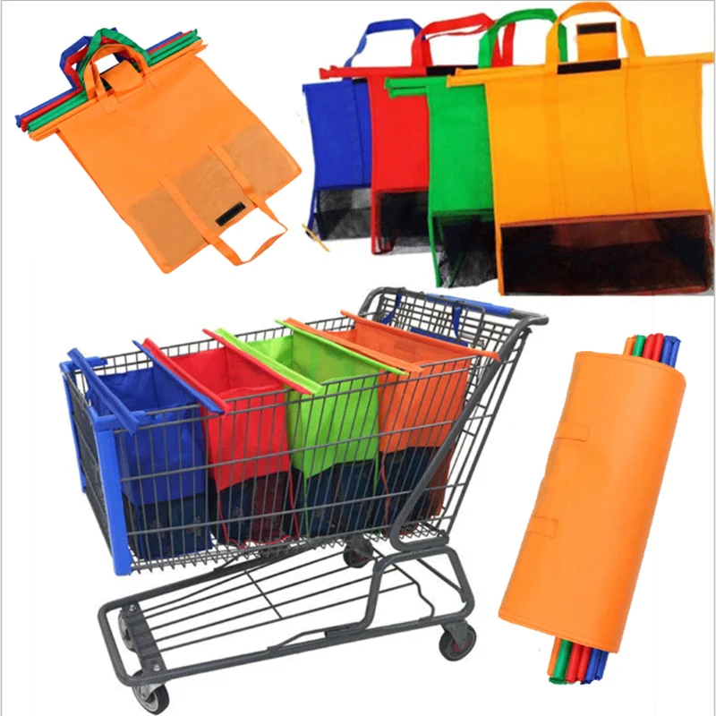 

Trolley Bags set of 4 Reusable Shopping Cart Bags1005021 and Grocery Organizer Designed for Trolley Carts by Modern Day Living