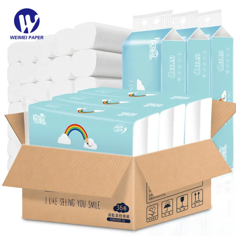 

Custom Packaged Tissue Roll Soft Toilet Paper Cottonelle, White