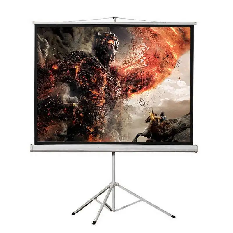 

home cinema tripod projector screen projection screen with stand, White