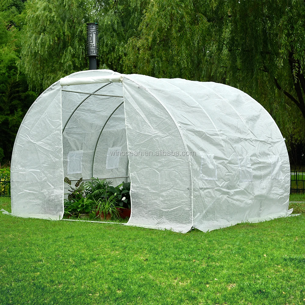 

Low cost agricultural tunnel greenhouse for sale, Green/white