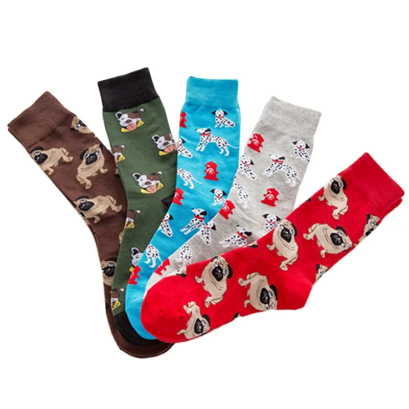 

2021 hot new cotton colorful socks for men dog animal cartoon style personality stockings for women