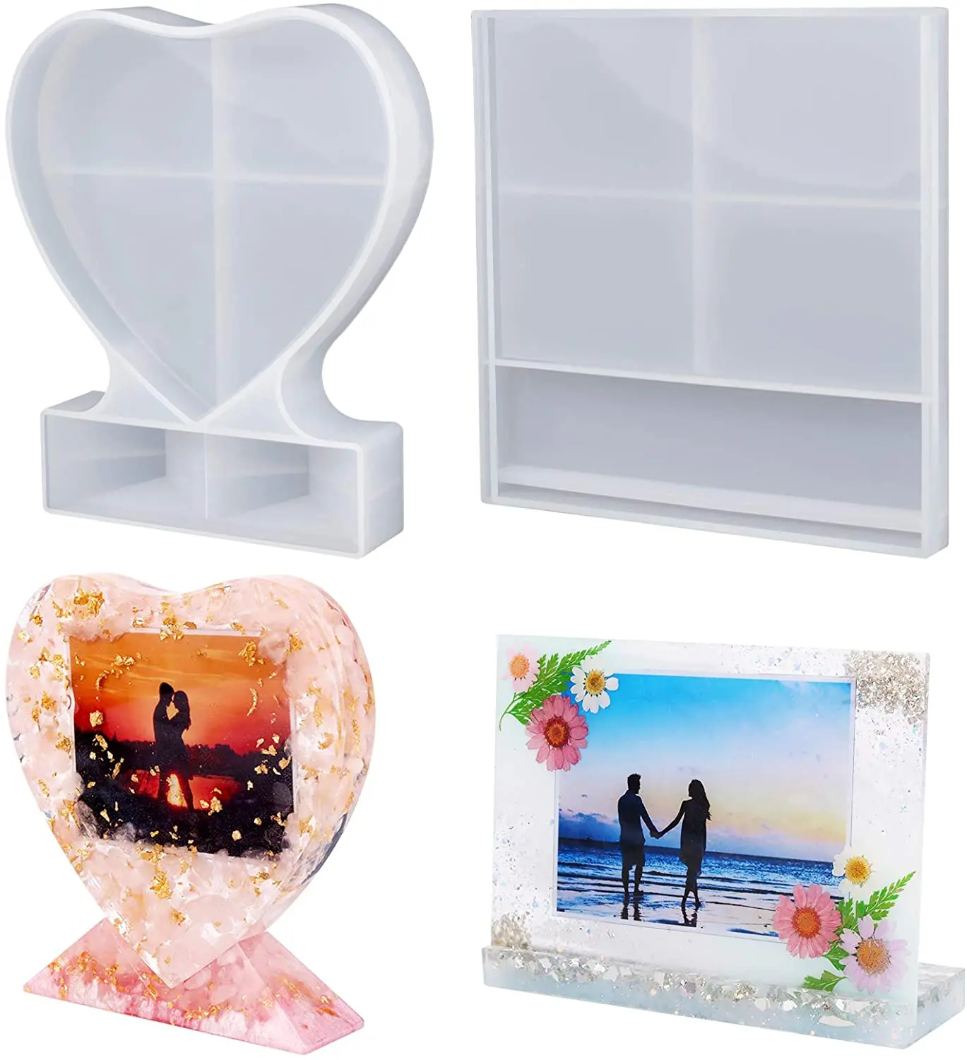 

Resin Photo Frame Molds Large Size Silicone Picture Frames Resin Molds DIY Home Decoration Frame Making Epoxy Resin Mold Jewelry, White