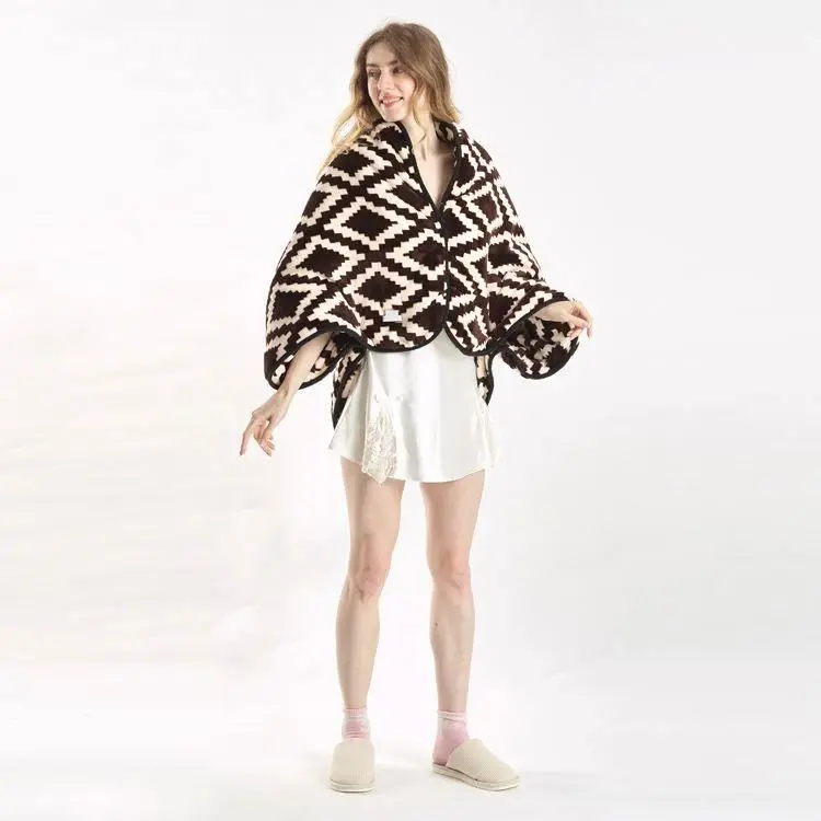 
New product 100% Polyester flannel round heated throw 