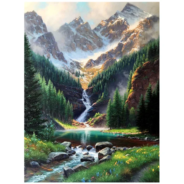 

Huacan Full square Drill Waterfall Diamond Painting Landscape Wholesale embroidery Cross Stitch Handicraft decoration art kits