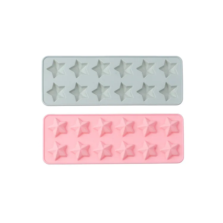 

DIY baking mold 12 cavity Star Shaped Non-stick 3D Durable Custom Silicone Candy Chocolate Baking Handmade Mold