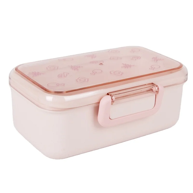 

Japanese Style Dinnerware Storage Food Container Kids Bento Leakproof Bamboo Fiber School Lunch Boxes, Pink,green, yellow