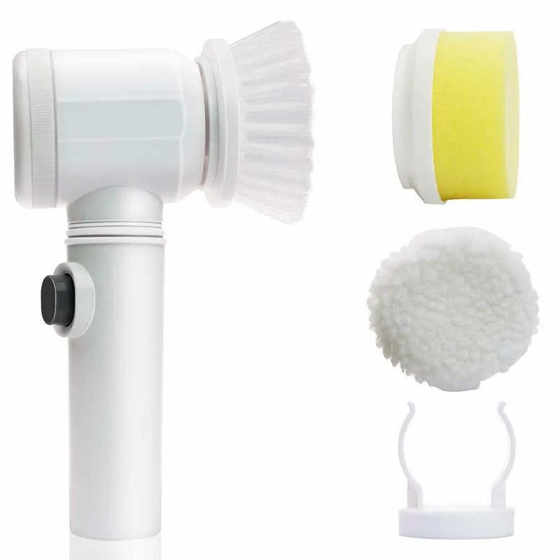 

Low Moq Handheld Shower Scrubber Electric Cleaning Spin Brush with 3 Brush Heads