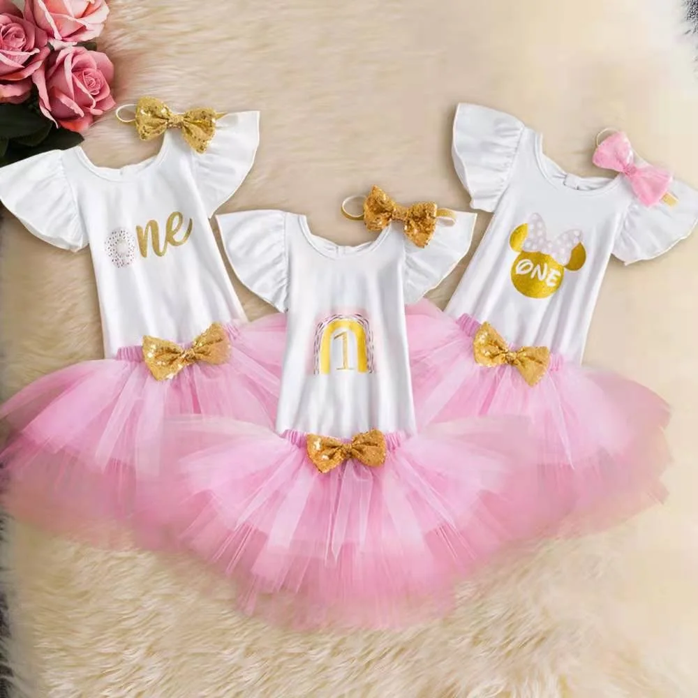 

1 Year Baby Dress Princess Baby Tutu Dress Girls Toddler Kids Clothes Baby Baptism 1st First Birthday Outfits vestido de bebes