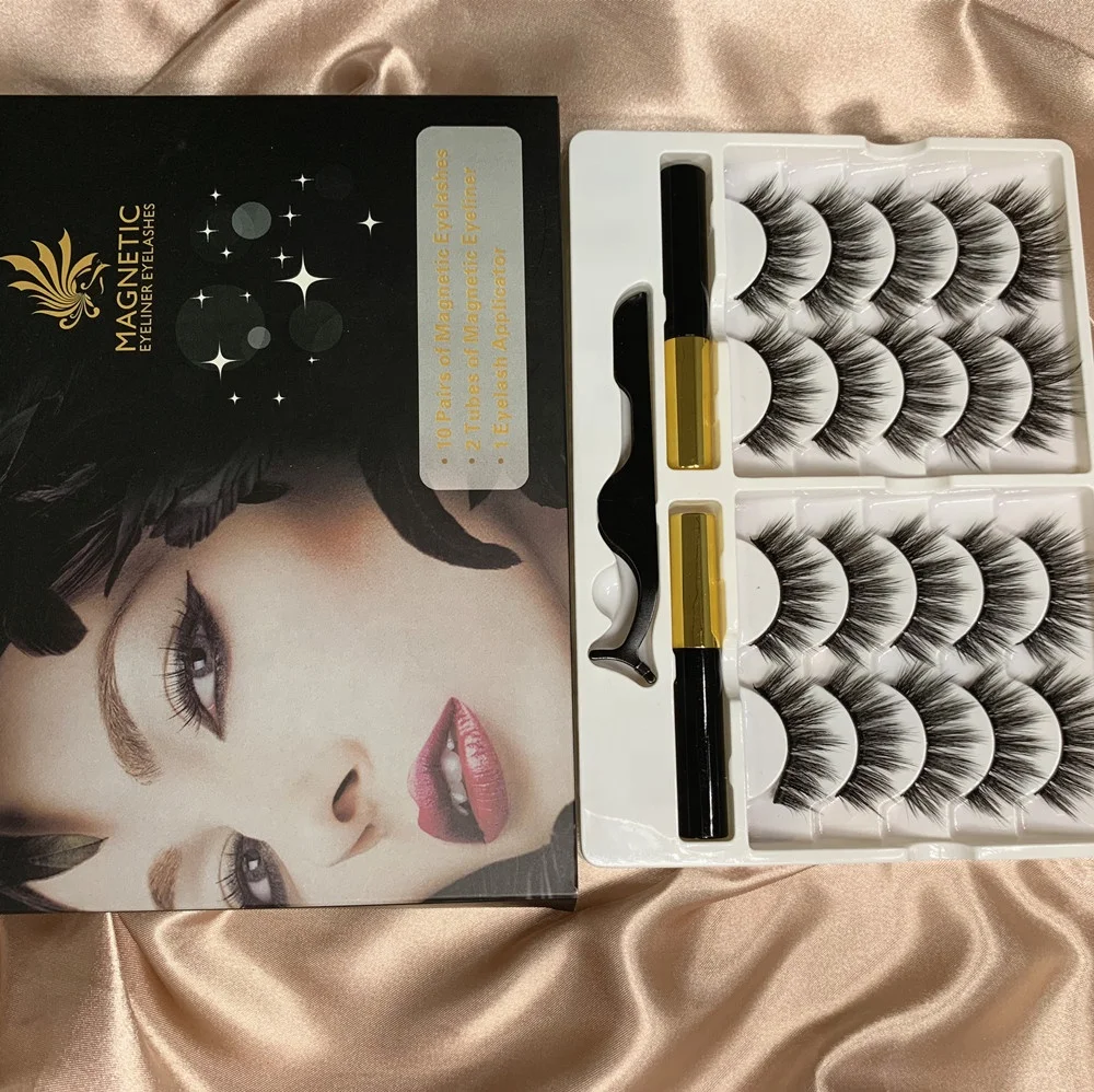 

Faux Mink Magnetic Eyeliner Lashes Free Magnetic Lashes 5 Magnetic Eyelashes Pair