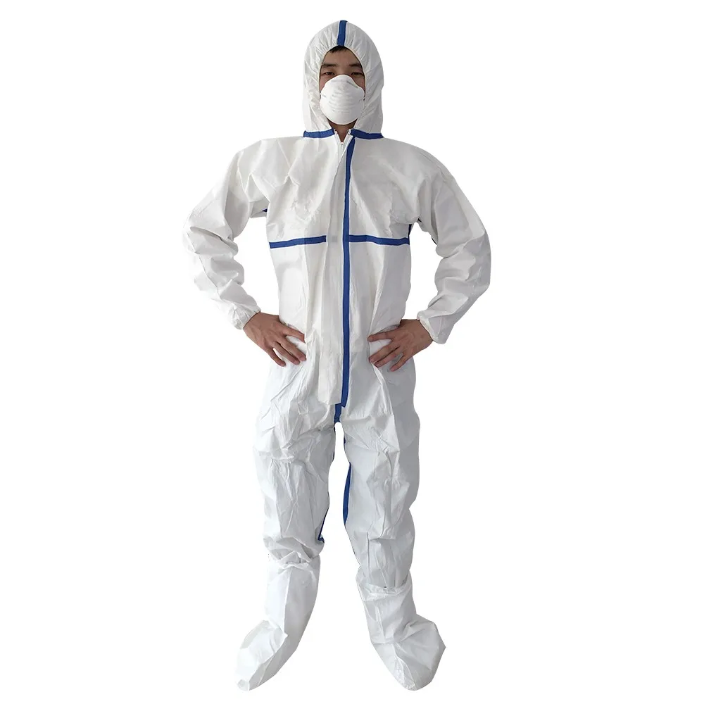 ONE SIZE FITS ALL Anti-Spitting Blsolten Personal I solation G-own Disposable PP Protective Clothing Splash Resistant with Elastic Cuff Non-Woven