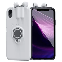 

Wireless Chargeable Earphone Phone Case For iPhone X Xs max Xr 7 8 6 6S Plus Earphone Case For Airpods headset With car holder