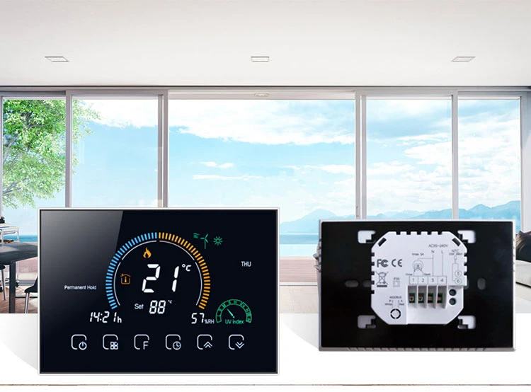 BHT-8000GALZB water thermostatic valve programmable touchscreen zigbee thermostat - ANKUX.COM