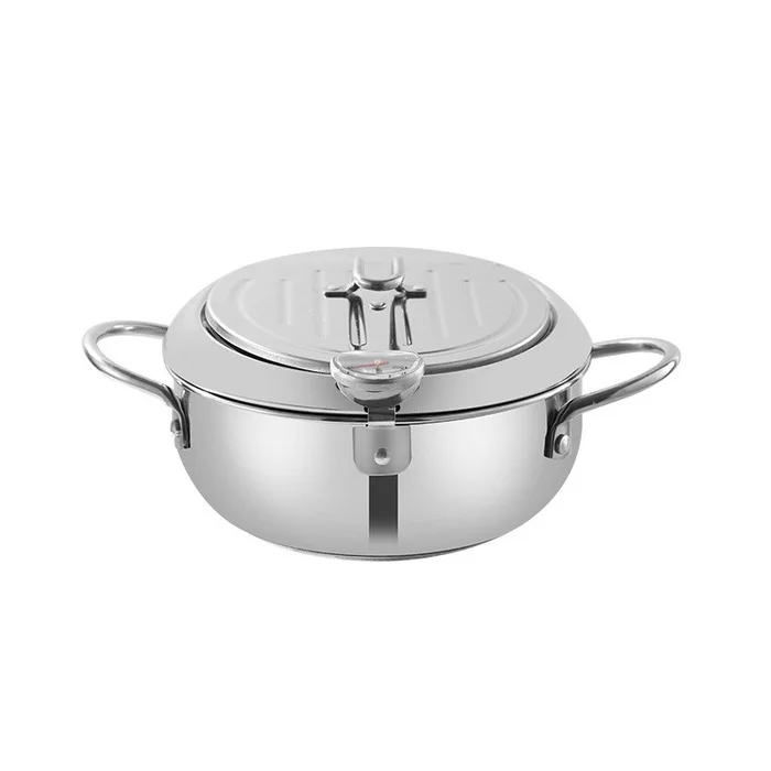 

20cm 304 Stainless Steel Japan Style Induction Temperature Control Cookware Frying Pot Fryer