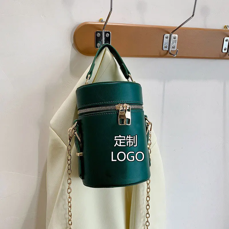 

Fashion vegan leather bucket bag ladies shoulder crossbody hand bags hat set handbags for women luxury custom logo, 7colors