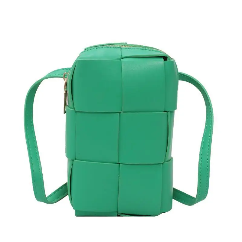 

2021 New fashion chest bag solid color woven texture plaid diagonal cross bag